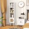 Costway Rattan Storage Cabinet Freestanding Slim Organizer Wood Display Rack Living Room Black/White/Natural